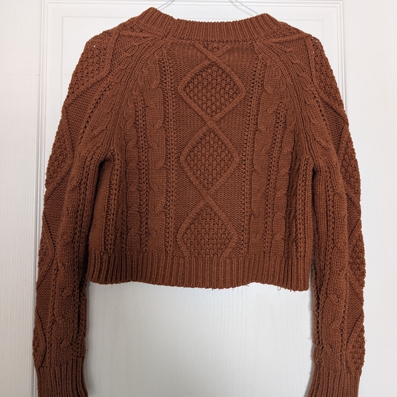 Cable Knit Brown Sweater - Picture 3 of 3